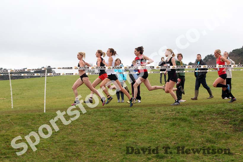 Senior Womens race, McCain Inter Counties Cross Country, Cofton Park, Birmingham.